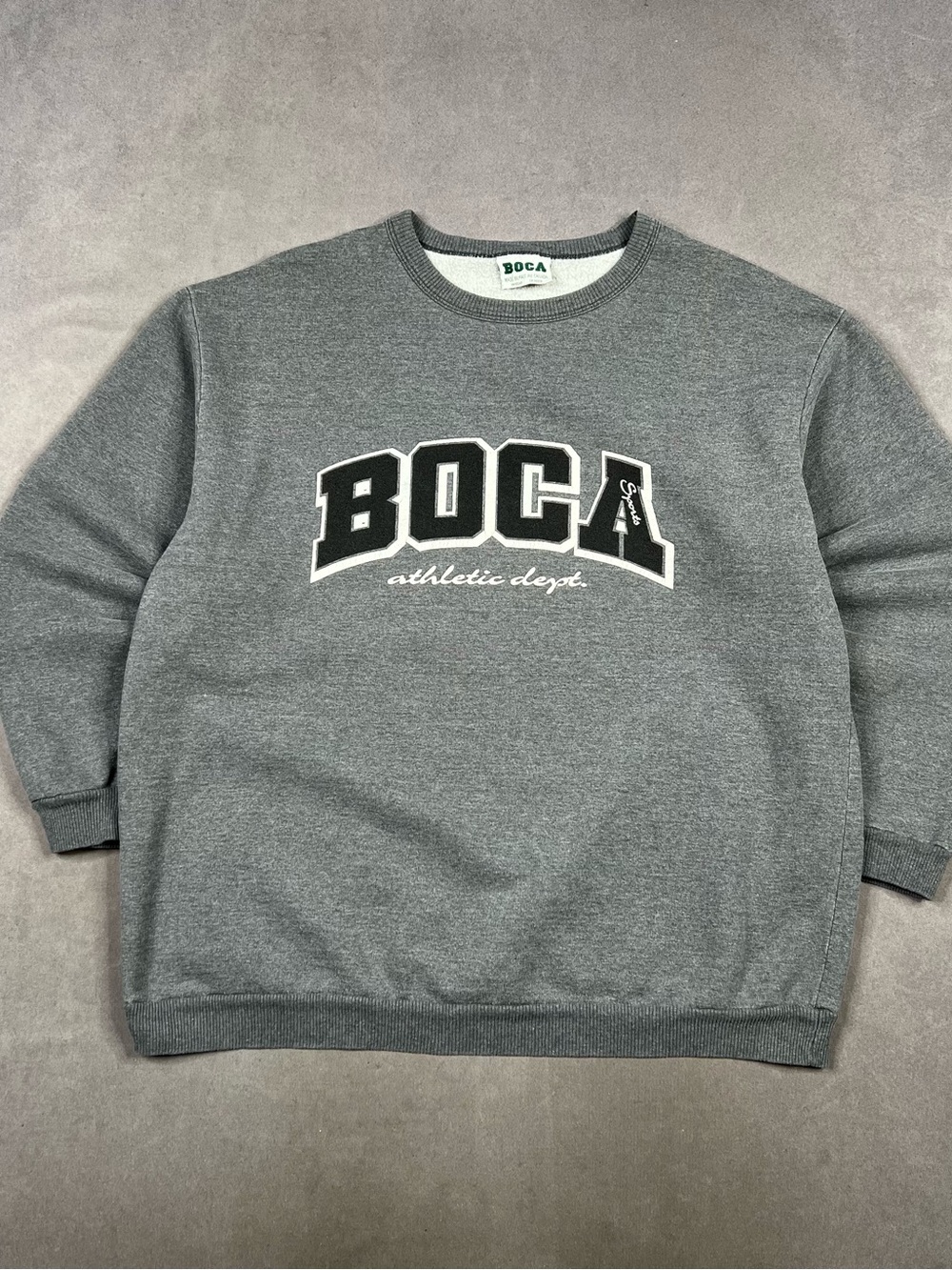 BOCA Men's Gray Crewneck Sweatshirt with Varsity Logo